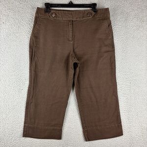 George Mark Eisen Capri Pants Women’s Size 12 Linen Blend Straight Leg Brown